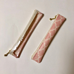 おっしゃれ〜❣️超スリムクリアペンケースモロッカン柄ピーチピンク
