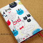 【新書】おしゃべり猫のブックカバー（生成り）