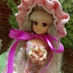 ★リカちゃん他1/6ドール汎用サイズ ボンネット ラメピンク