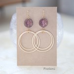 ハワイアンパープルのダブルリング（メタル）♡ピアス・イヤリング♪【K18・K14GF/14kgf対応】