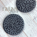 在庫限り🎉送料無料 ～2pcs～ ラタン チャーム ダークカラー ブラック