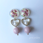 122 pink×milkypink  イヤリング ピアス