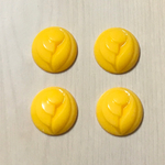 VINTAGE RETRO YELLOW ROUND DESIGN CABOCHONS