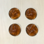 VINTAGE BROWN CLEAR ROUND DESIGN CABOCHONS