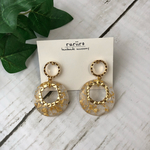 リングピアス ゴールドラメクリアフープ