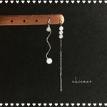 アシンメトリーパールピアス／イヤリング silver