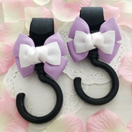 ** Mini ribbon **ベビーカーフック(パープル×ホワイト)