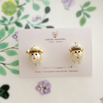 【ピアス】コットンパールanimal*キャスケット帽のbare&cat