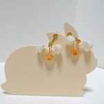 ピアス・ノンホールピアス変更可  ぱっかんたまごイヤリング 