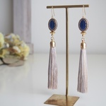 long tassel ピアス/イヤリング(brown)
