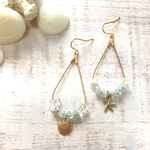 *夏ピアス ヒトデとシェルのフープピアス(天然石)*