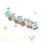 【再販】涼しげフラワー💠バレッタ ブルーver.