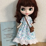 22センチドール パフスリーブワンピース ローズ&フラワー グリーン
