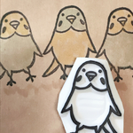 消しゴムはんこ◎セキセイインコ