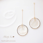 ハンマーシェルとリングのロングピアス／イヤリング【k14gf  アレルギー対応】