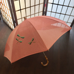 着物地に蜻蛉の日傘