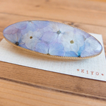  紫陽花 オーバル  バレッタ ★ ドライフラワー レジン  押し花