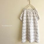 ポンチョ。北欧風お花プリント。コットンワンピース。【М】