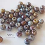 4mm mix brown ~sea glass~ ラウンド チェコビーズ 40個