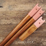 拭き漆の箸＋箸置き(うさぎ)【セット販売】