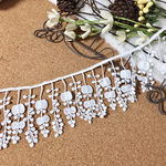 ＊再入荷＊1m お花 フリンジタイプ レース ブレード 白 BK180706 ハンドメイド 手芸 素材 材料 DIY