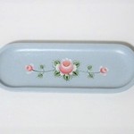 バラのミニトレイ（ブルー）