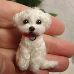 　犬　マルチーズのブローチ