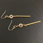 再販❗️スワロフスキーシャネルストーン✖️ゴールドメタルスティックピアス／イヤリング