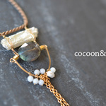 ラブラドライトのシルクコード・ロングネックレス