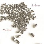 国産♦︎オーバル シルバー  3×6mm 穴あき   貫通 国産