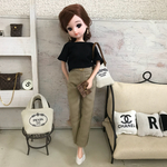  リカちゃん服♡オフショル黒トップス＆ストレートチノパンツ♡大人リカちゃん