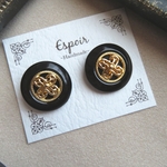 ヴィンテージ＊模様入＊ボタン ピアス/イヤリング 