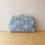   がま口ポーチ  刺繍