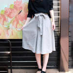 コットンリネンのフレアパンツ＊ストライプ