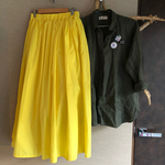 💛コットンロングギャザースカート💛イエロー