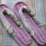 布ぞうり：mauve pink24.5cm/風神雷神