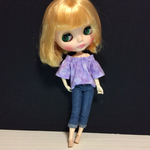 オフショルトップス(パープル)リカちゃん ブライスの洋服