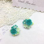    手作り 材料 小さな ブーケ    薔薇   可愛い    二個セット  樹脂粘土  パーツ  ミニ  クレイフラワー   8