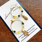 スワロ×パイナップル🍍サボテン🌵フープイヤリング・ピアス