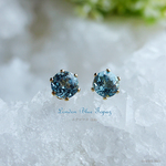 ロンドンブルートパーズ・ピアス　4mm（１ペア）