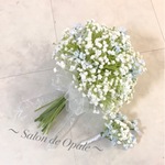 かすみ草ブーケ オーダーブーケ 枯れない花 ブーケ  ナチュラルブーケ クラッチブーケ  花ピン 花かんむり