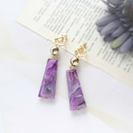 *2286*Purple marble earring／pierce
