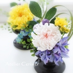 大輪菊の仏花Ｓサイズ（桃白菊）お供え花 プリザーブドフラワー  