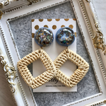大振りラタン✱夏ピアス