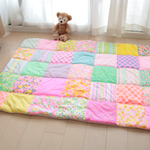 【cec...様オーダー品】pinks　大きな四角つなぎのパッチワークマット　puu