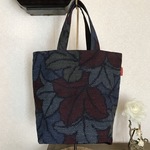 葉模様紬のトートー