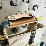 ヌメロ（牛革）レザーのバッグの持ち手カバー、ハンドルカバー、トートバッグやエコバッグに。本革、ナチュラル、星の刻印