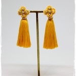JASPER handmade tatting lace pierce (earring)NO.186 【カラー：イエロー】ネジバネイヤリング・チタンピアス・14kgfピアスに変更可♪