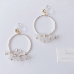 涼なり小花♡フープイヤリング/ピアス /樹脂ノンホールピアス