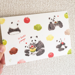 Happy Summer (パンダ親子とアイス)＊ポストカードセット